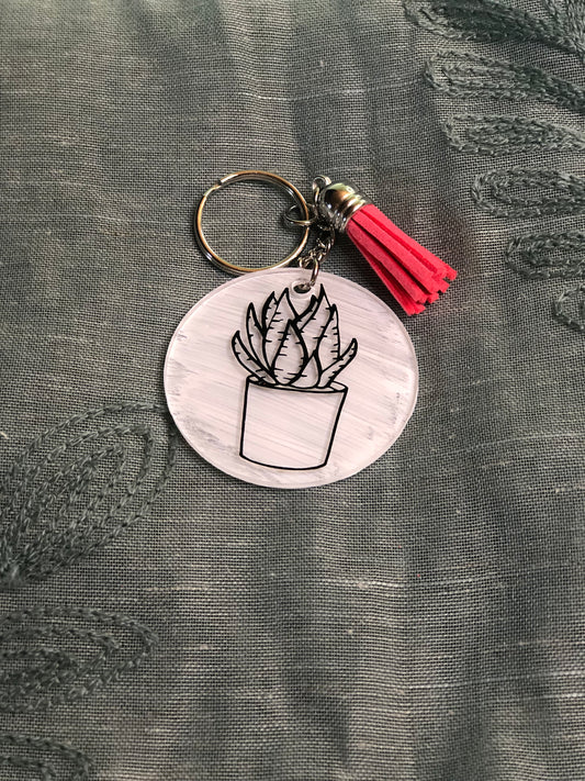 Touch of Natural Elegance - Acrylic Succulent Keychain!