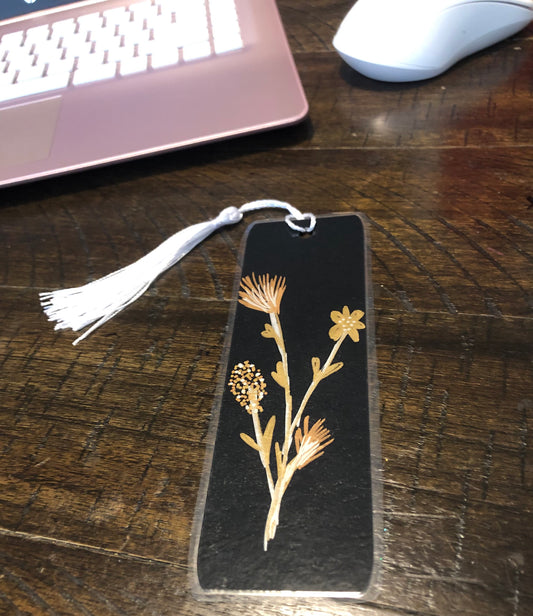 Metallic Hand Drawn Flower Bookmarks