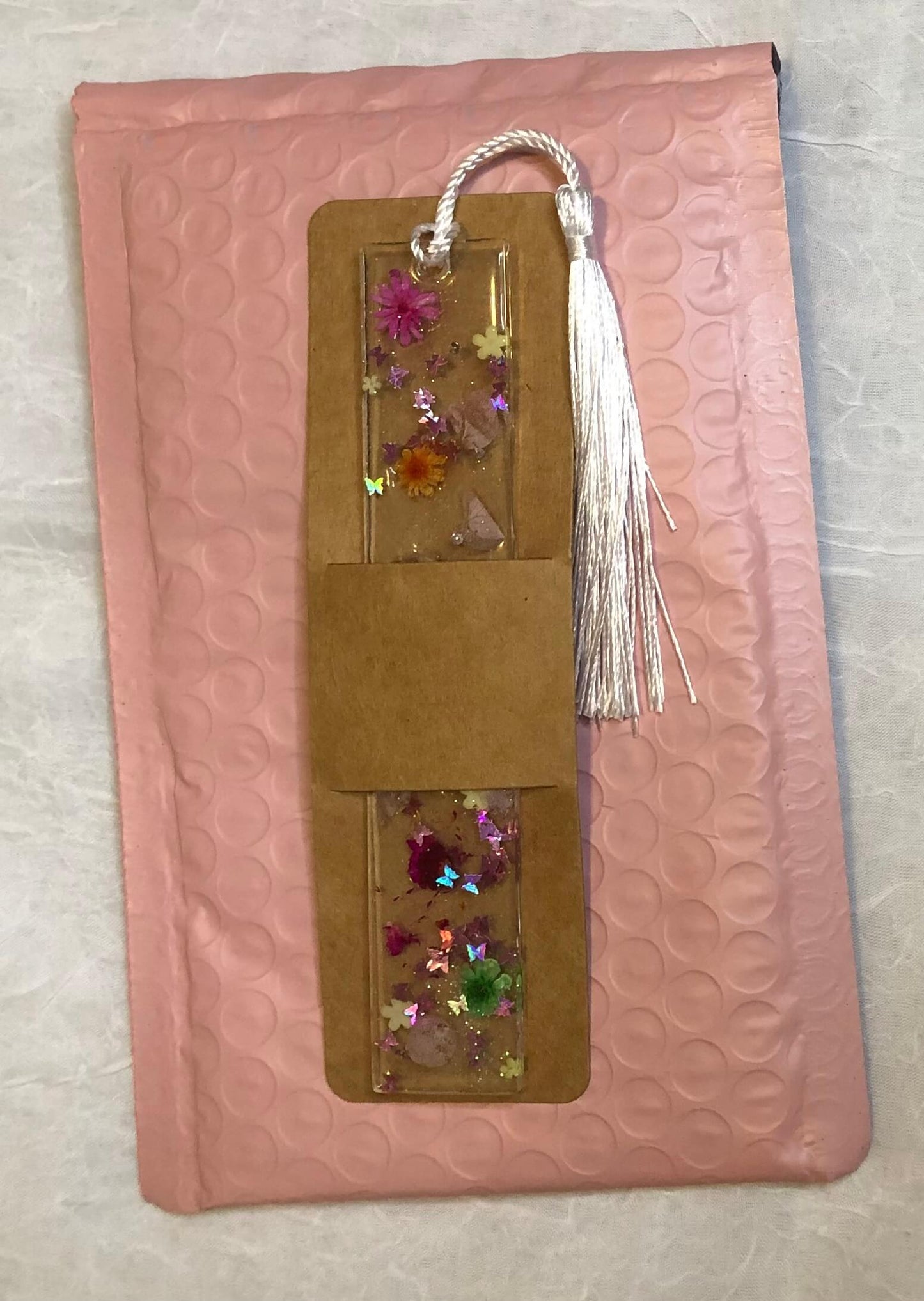 Handcrafted Floral Resin Bookmark