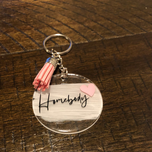 Homebody, Introvert Painted Acrylic Keychain