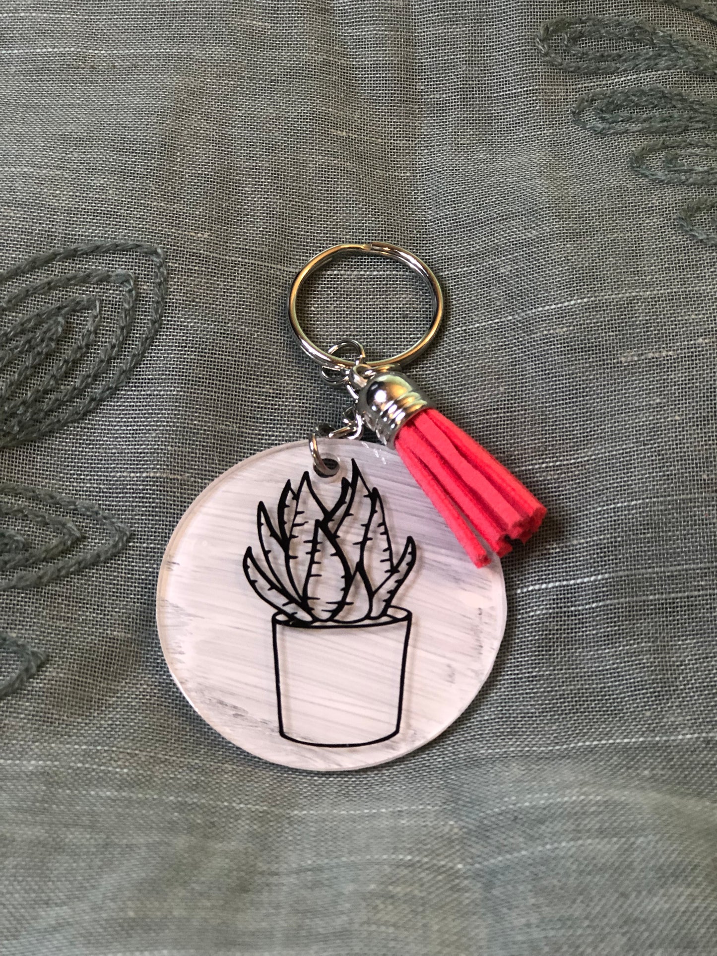 Touch of Natural Elegance - Acrylic Succulent Keychain!